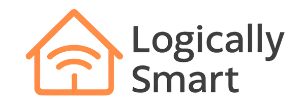 A House With a Wireless Connectivity inside the home symbolising a Smart Home With Logically Smart to the side in text